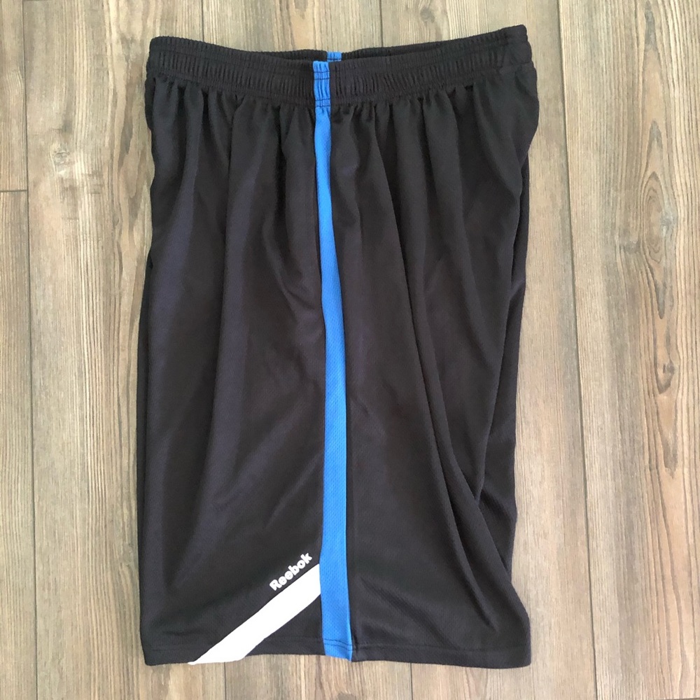 Black, Blue, & White Reebok Basketball Shorts